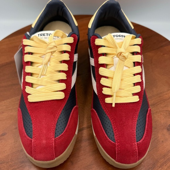 Tretorn Shoes - Tretorn Rawlins 2.0 Sneakers Colorblock Red Navy Yellow Retro Sporty Womens 9